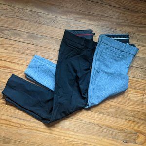 Banana Republic Sloan Pant 00P Black and Gray TWO PAIRS
